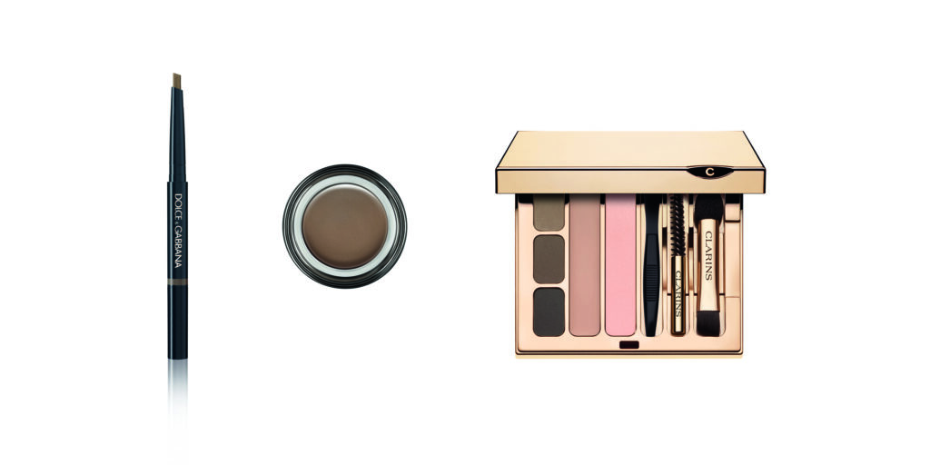 Cejas: The Brow Liner, Dolce & Gabbana (PVPR 36 €); Eye Brow Maestro, Armani (PVPR 32 €); y Kit Sourcils Pro, Clarins (PVPR 46,25 €).