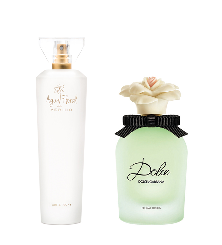Agua Floral, de Verino, y Dolce Floral Drops, de Dolce & Gabbana.