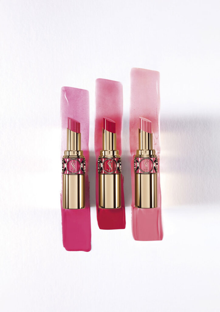 Texturas de Rouge Volupté Shine Oil-in-Stick, de YSL.