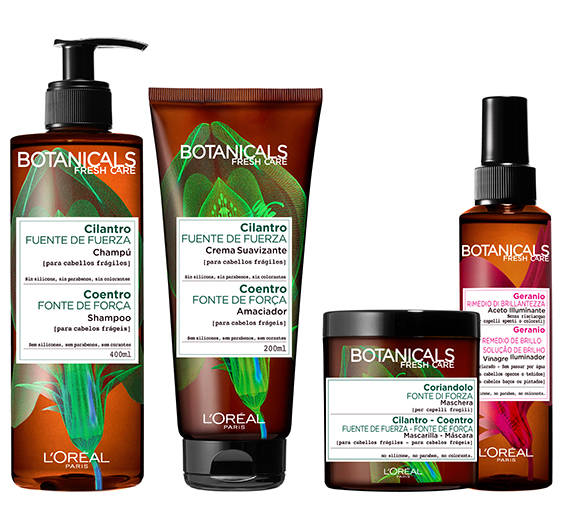 Botanicals Fresh Care, L'Oréal Paris, línea Aceite de Semillas de Cilantro y Vinagre Iluminador. co wash
