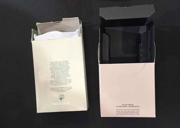 Cajas perfumes: detectar un perfume falso por la mala calidad del cartón