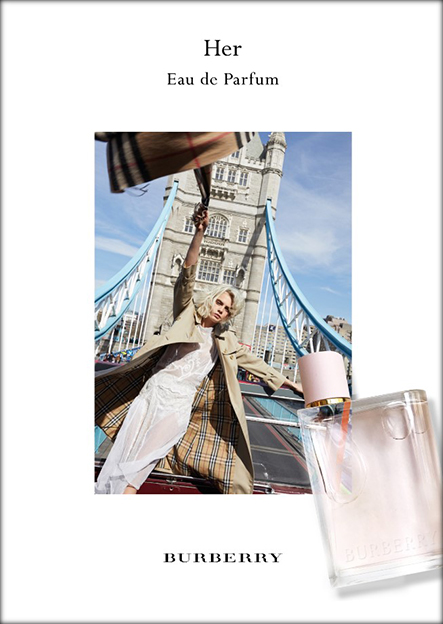 Visual publicitario Burberry Her Cara Delevingne
