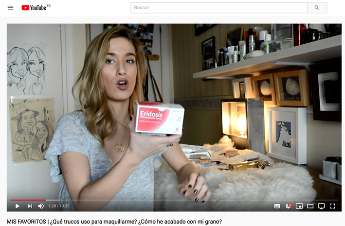 Maria Pombo recomienda Eridosis en su canal de Youtube