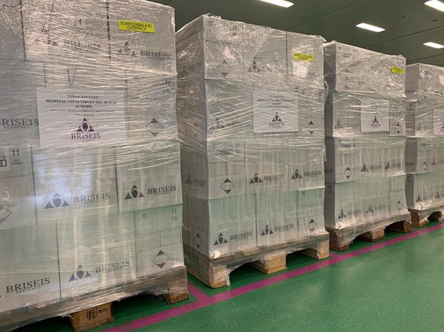 Briseis donación gel hidroalcohólico para sanidad Almería