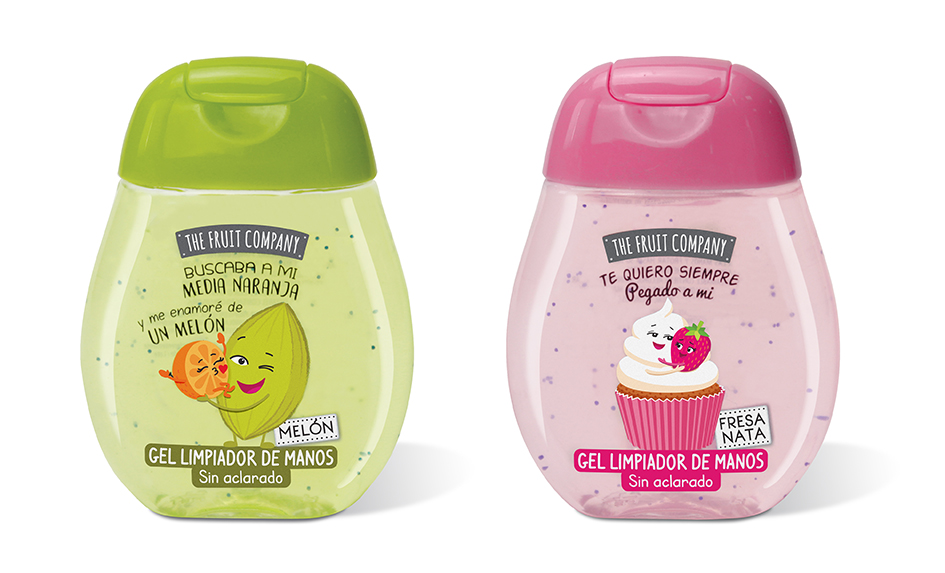 The Fruit Company cuenta con 5 variedades de geles hidroalcohólicos con diferentes fragancias.