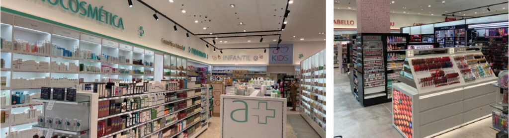 Interior tienda perfumería Arenal. Arenal abre tienda en Cantabria