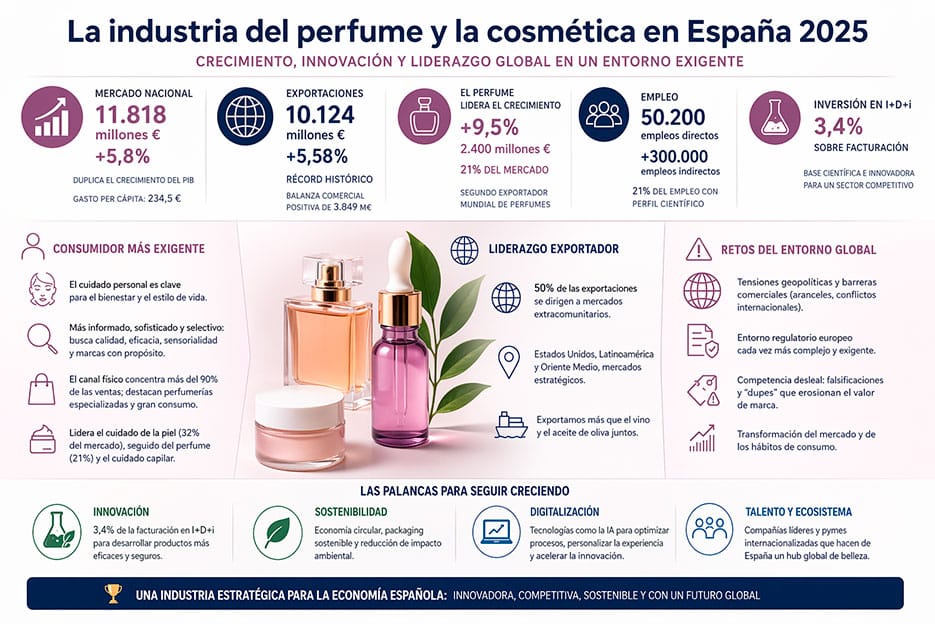 La industria cosmética supera los 11.800 millones de euros en España según un informe de Stanpa